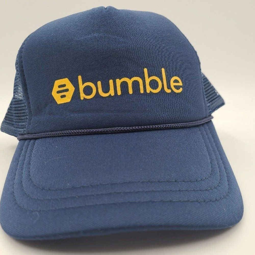 Bumble Social Dating App Mesh Trucker Snapback Hat Cap Dad Men Women Blue Yellow